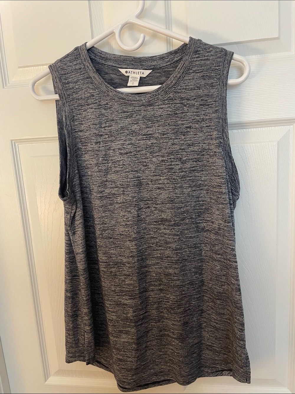 Athleta Heathered Charcoal Sleeveless Breezy Tank Top